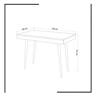 Birou Veronika Alb 100x74x60 cm - 4