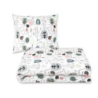 Lenjerie pat junior cu 4 piese Qmini din bumbac 160x100 cm Hedgehog - 1