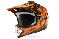 Casca de protectie pentru copii BRO Kimo Cross, portocalie, cu ventilatie si vizor ajustabil - 1