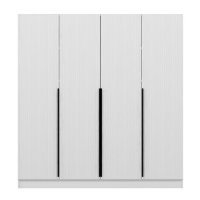 Dulap KALE PLUS cu 4 usi, alb, dimensiuni 180x52x210 cm - 1