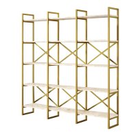Raft VG6-GE cu design elegant din marmura alba si auriu, dimensiuni 170x30x175 cm - 1