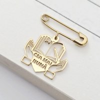 Brosa Ac de siguranta - Pandantiv Carte – Argint 925 placat cu Aur Galben 18K - 1
