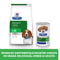 HILLS Prescription Diet r/d Pui pentru Câini - Conservă Umidă pentru Slăbire, 350g - 6