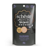 SCHESIR After Dark Velvet Mousse, Pui și Rață, plic hrană umedă fără cereale pisici, (mousse), 80g - 2