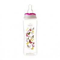 Biberon 250 ml si tetina silicon 3+ roz - 1