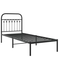 Cadru de pat metalic elegant, negru, 80x200 cm - 1