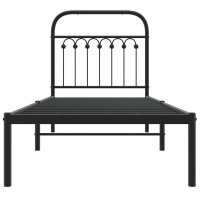 Cadru de pat metalic elegant, negru, 80x200 cm - 4