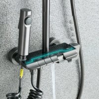 Coloana de Dus Smart cu Afisaj LED si Control Termostatic - 4 Moduri de Pulverizare, Materiale Premium, Fara Conectare Electrica - 1