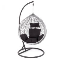 Leagan suspendat EGGY, negru + gri, 195 106x112x58 cm - 1