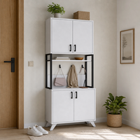 Dulap Alb Modern cu 4 Uși pentru Depozitare Eficientă, 61 x 25,3 x 202,1 cm - 1