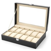 Cutie pentru 12 ceasuri din piele ecologica - Cadou elegant - 1