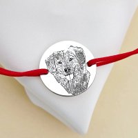 Bratara personalizata cu poza - Mereu aproape - Banut 15 mm - Argint 925 - Snur reglabil - 1