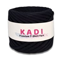 Fir panglica pentru crosetat tricotat si macrame, KaDi Extra Small, 3-5 mm, 110 m, 100% bumbac, culoare Negru - 1