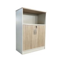 Dulap de birou Greco, bej cu aspect de stejar, 80 x 40 x 120 cm - 2