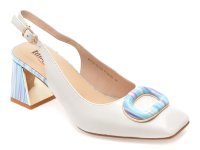 Pantofi eleganti IMAGE albi, 5K153, din piele naturala - 1