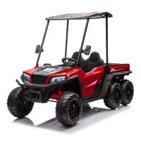 UTV electric Kinderauto Gladiator pentru 2 copii, bluetooth, roti moi EVA, scaun tapitat, 180W, 12V, premium, rosu - 1