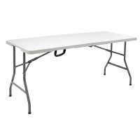 Masa de camping pliabila profesionala Rodeo cadru metalic alba 240x76x74cm - 1