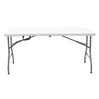 Masa de camping pliabila profesionala Rodeo cadru metalic alba 240x76x74cm - 4