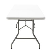 Masa de camping pliabila profesionala Rodeo cadru metalic alba 240x76x74cm - 5