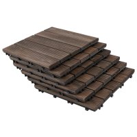 Dale din lemn pentru exterior Outsunny, 27 bucati, 30x30x2.5 cm, maro | Aosom Romania - 1