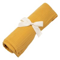 Paturica din muselina, bumbac organic, MiniMini, 130 x 130 cm, Camel - 3