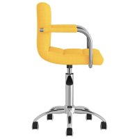 Scaun de birou rotativ galben mustar din material textil - 4