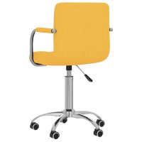 Scaun de birou rotativ galben mustar din material textil - 5