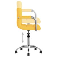Scaun de birou rotativ galben mustar din material textil - 6