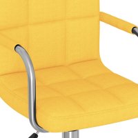 Scaun de birou rotativ galben mustar din material textil - 7