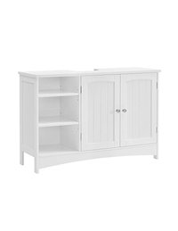 Dulap de depozitare pentru chiuveta, Vasagle, 2 usi, Alb, 90 x 30 x 60 cm - 1