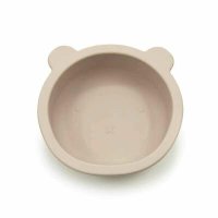 Castron cu urechi de ursulet Bocioland, cu ventuze, silicon, fara BPA, 6-36 luni, Light Beige - 1