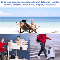 Seif Portabil Antifurt cu Cod Numeric, Dasbo®, Caseta de Valori Impermeabila cu sistem de blocare, Cablu de siguranta - 3