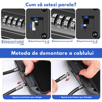 Seif Portabil Antifurt cu Cod Numeric, Dasbo®, Caseta de Valori Impermeabila cu sistem de blocare, Cablu de siguranta - 2