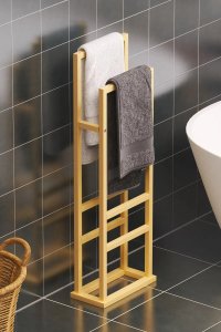 Suport pentru prosoape Vella din metal, 90 cm, finisaj auriu - 1