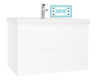 Set Baza front MDF si Lavoar seria 786, suspendata cu sertare, 80 cm, alb - 1
