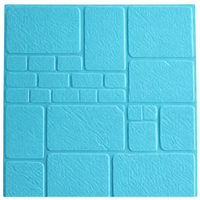 Tapet 3D autoadeziv caramida turquaz pentru interior, 70 x 77 cm - 1