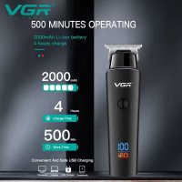 Aparat de Tuns si Ras,  VGR V-937, Lame din Otel, Fara fir, Baterie Lithium 2000 mAh, Cablu USB pentru incarcare, Negru - 5