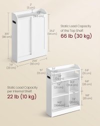 Dulap de Baie Vasagle Alb 60x20x80 cm pentru Organizare Eficientă - 2