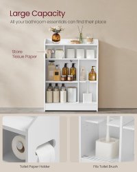 Dulap de Baie Vasagle Alb 60x20x80 cm pentru Organizare Eficientă - 3