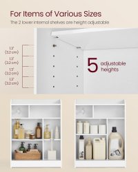 Dulap de Baie Vasagle Alb 60x20x80 cm pentru Organizare Eficientă - 5