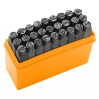 Set de 27 punctatoare cu litere de 6 mm din otel carbon - 1
