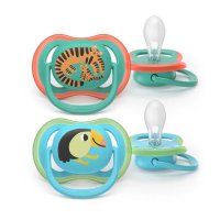 Set 2 suzete ortodontice Philips Avent Ultra Air, 6-18 luni, fara BPA, cu orificii mari de aerisire, Turcoaz/Verde - 1