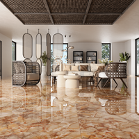 Gresie portelanata Fuma Red 60 x 120 cm lucioasa tip marmura pentru interior si exterior - 2