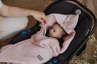 Paturica universala pentru scoica auto bumbacmuselina Sleepee Pink light 1.5 Tog - 1