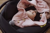 Paturica universala pentru scoica auto bumbacmuselina Sleepee Pink light 1.5 Tog - 7