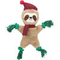 TRIXIE Jucarie de Craciun pentru caini, lenes din sfoara cu sunet, bumbac, maro si verde, XS-XL, 30 cm - 1
