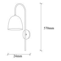 Lampa Tattoo Neagra 16x24x57 cm - 6
