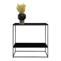 Masa consola Vita neagra, 36 x 80 x 80 cm, cu structura metalica - 1
