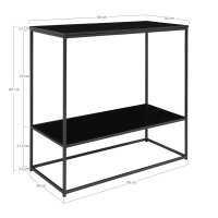 Masa consola Vita neagra, 36 x 80 x 80 cm, cu structura metalica - 3