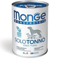 MONGE Monoprotein, XS-XL, Ton, conservă hrană umedă monoproteică fără cereale câini, (pate), 400g - 2